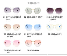 Load image into Gallery viewer, 2023 Brand Design Vintage Rimless Pilot Sunglasses Women Men Retro Cutting Lens Gradient Sun Glasses Female UV400