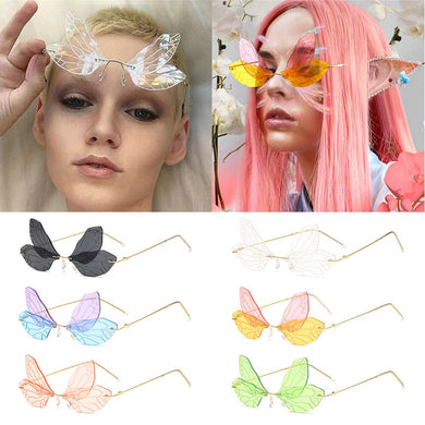 2023 Candy Color Sunglasses Vintage Rimless Butterfl Gradient Lens Street Punk Sunglasses Eyewear Accessories UV400
