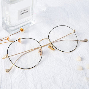2023 Design Metal Ladies Glasses Frame Round Transparent Lenses Classic Retro Men's Prescription Optical Glasses