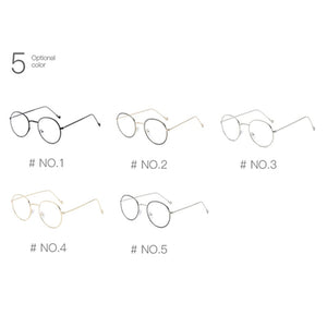 2023 Design Metal Ladies Glasses Frame Round Transparent Lenses Classic Retro Men's Prescription Optical Glasses