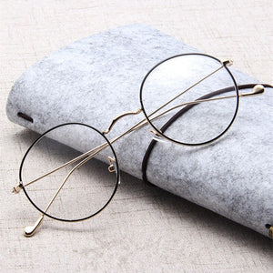 2023 Design Metal Ladies Glasses Frame Round Transparent Lenses Classic Retro Men's Prescription Optical Glasses