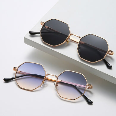 2023 Ladies Sunglasses Classic Vintage Metal Multilateral Men Sun Glasses Trendy Turst Polygon Frame Women Glasses