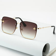 Load image into Gallery viewer, 2022 New Fashion Lady Oversize Rimless Square Bee Sunglasses Women Men Small Bee Glasses Gradient Sun Glasses Female UV400