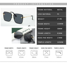 Carica l&#39;immagine nel visualizzatore di Gallery, 2023 Lady Oversize Rimless Square Bee Sunglasses Women Men Small Bee Glasses Gradient Sun Glasses Female UV400