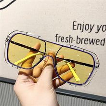 Carica l&#39;immagine nel visualizzatore di Gallery, 2023   Large Frame Letters Sunglasses Brand Designer Square Sun Glasses Shades Female UV400 Sunglasses Women Men