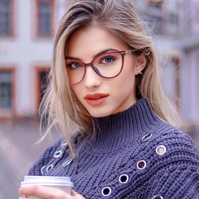 2022    Diamond Anti-blue Glasses Frame Women Designer Optical Computer Transparent Eyeglasses Female Spectacles