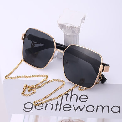 2023  Punk Sunglasses Men And Women Chain Personality Big Frame Sun Glasses Солнцезащитные Очки Güneş gözlüğü