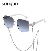 Carica l&#39;immagine nel visualizzatore di Gallery, 2023  Punk Sunglasses Men And Women Chain Personality Big Frame Sun Glasses Солнцезащитные Очки Güneş gözlüğü