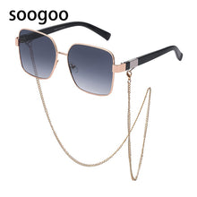 Carica l&#39;immagine nel visualizzatore di Gallery, 2023  Punk Sunglasses Men And Women Chain Personality Big Frame Sun Glasses Солнцезащитные Очки Güneş gözlüğü