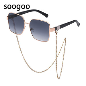 2023  Punk Sunglasses Men And Women Chain Personality Big Frame Sun Glasses Солнцезащитные Очки Güneş gözlüğü