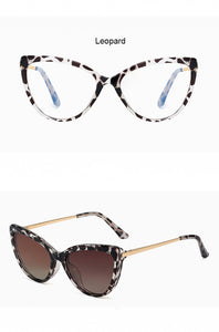 2023 Magnetic Clip on Polarized Sunglasses Women Transparent Anti Blue Light Glasses Frame Women's Eyeglasses Drivin
