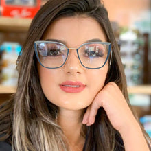 Load image into Gallery viewer, 2022   Metal Sexy Cat Eye Anti-blue Glasses Frame Women Brand Vintage Transparent Eyeglasses Female Oculos Feminino