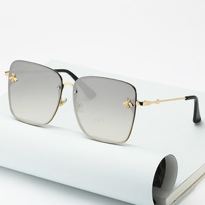 2023 Oversized Rimless Square Photochromic Sunglasses  Women Men Bee Glasses Gradient Sun Glasses Female UV400