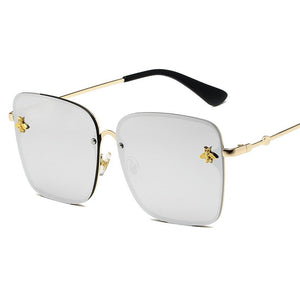 2023 Oversized Rimless Square Photochromic Sunglasses  Women Men Bee Glasses Gradient Sun Glasses Female UV400