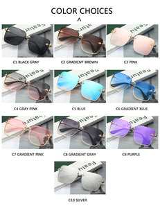 2023 Oversized Rimless Square Photochromic Sunglasses  Women Men Bee Glasses Gradient Sun Glasses Female UV400