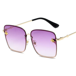 2023 Oversized Rimless Square Photochromic Sunglasses  Women Men Bee Glasses Gradient Sun Glasses Female UV400