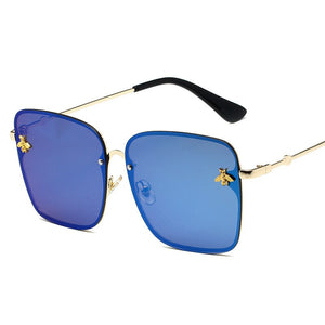 2023 Oversized Rimless Square Photochromic Sunglasses  Women Men Bee Glasses Gradient Sun Glasses Female UV400