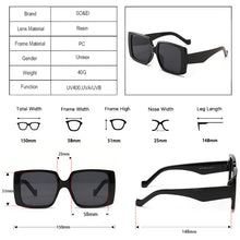 Load image into Gallery viewer, 2023 Oversized Square Jelly Color Sunglasses Women Shades UV400 Trending Men Tea Orange Sun Glasses Unisex Eyewear