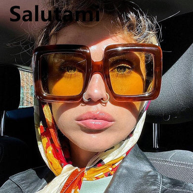 2023 Oversized Square Sunglasses For Women Black Brown Elegant Gradient Sun Glasses Female Uv400 Eyewear Pink Red
