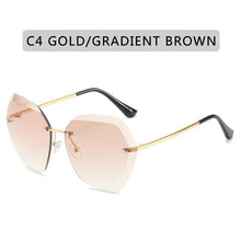 Load image into Gallery viewer, 2023 Rimless Pilot Sunglasses Women Brand Designer Retro Cutting Lens Gradient Vintage Sun Glasses Female UV400