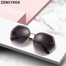 Load image into Gallery viewer, 2023 Rimless Pilot Sunglasses Women Brand Designer Retro Cutting Lens Gradient Vintage Sun Glasses Female UV400