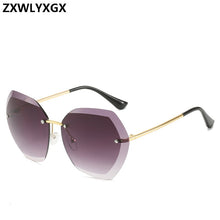 Load image into Gallery viewer, 2023 Rimless Pilot Sunglasses Women Brand Designer Retro Cutting Lens Gradient Vintage Sun Glasses Female UV400