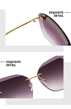 Load image into Gallery viewer, 2023 Rimless Pilot Sunglasses Women Brand Designer Retro Cutting Lens Gradient Vintage Sun Glasses Female UV400