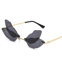 Load image into Gallery viewer, 2023 Rimless Sunglasses Women Vintage Dragonfly Women Men Frameless Gradient Clear Lens Sun Glasses Steampunk Wing