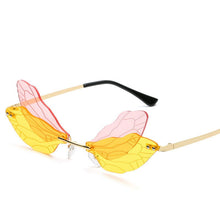 Load image into Gallery viewer, 2023 Rimless Sunglasses Women Vintage Dragonfly Women Men Frameless Gradient Clear Lens Sun Glasses Steampunk Wing
