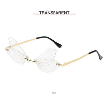 Load image into Gallery viewer, 2023 Rimless Sunglasses Women Vintage Dragonfly Women Men Frameless Gradient Clear Lens Sun Glasses Steampunk Wing