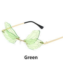 Load image into Gallery viewer, 2023 Rimless Sunglasses Women Vintage Dragonfly Women Men Frameless Gradient Clear Lens Sun Glasses Steampunk Wing