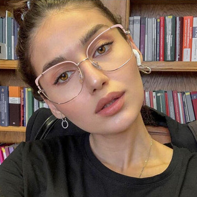2023 Simple Metal Square Anti-blue Glasses Women Vintage Optical Transparent Eyeglasses Frame Female Spectacles