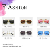 Load image into Gallery viewer, 2023 Square Big Frame Men&#39;s Sunglasses Metal Vintage  Women Sun glasses Retro Double Bridge Eyewear Men
