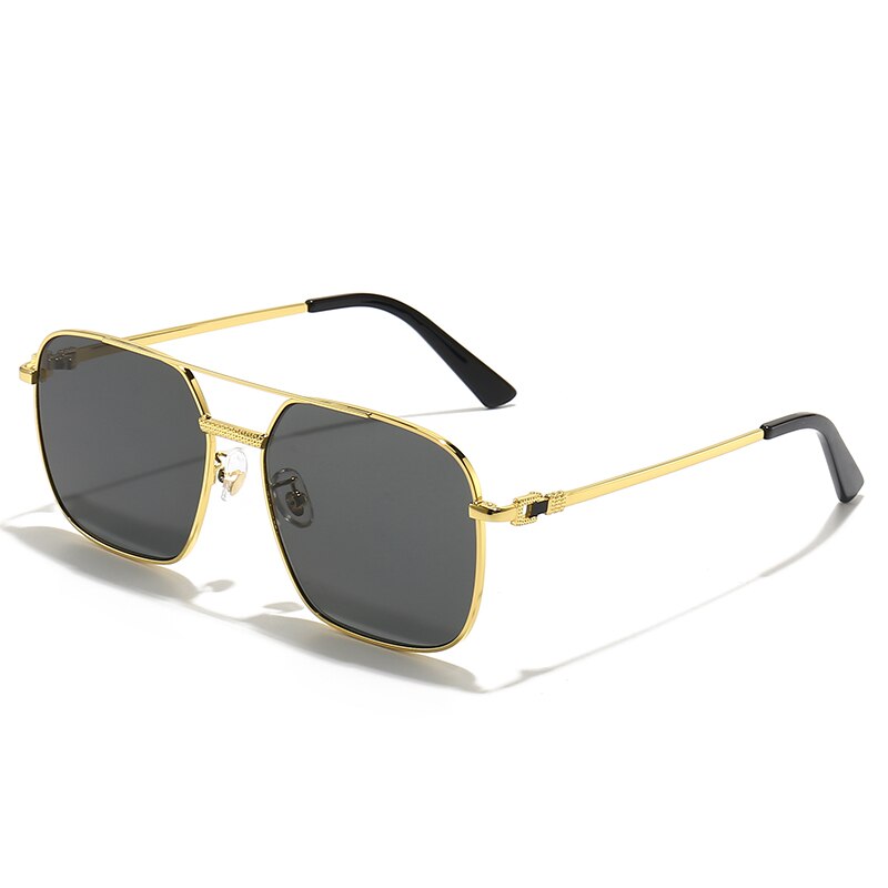 2023 Square Big Frame Men's Sunglasses Metal Vintage  Women Sun glasses Retro Double Bridge Eyewear Men