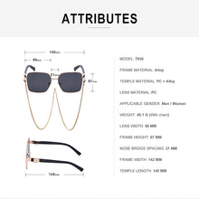 Load image into Gallery viewer, 2023 Square Sunglasses Ladies  Brand Chain Personality Big Frame Sun Glasses Men Retro Eyeglasses UV 400