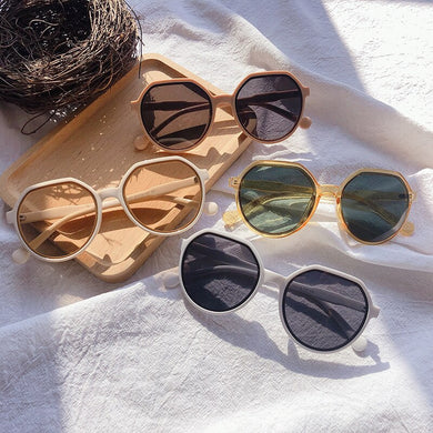 2023 Style All-match Trend Sunglasses Personalized Round Frame Sunglasses Ins Trend Candy Color Big Frame Sunglasses