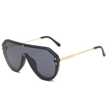 Carica l&#39;immagine nel visualizzatore di Gallery, 2023 Occhiali da sole Uomo Donna Grandi rettangoli Flat Top One Piece Nero Grigio F Stampato Occhiali da sole Oculos De Sol Feminino 