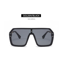 Carica l&#39;immagine nel visualizzatore di Gallery, 2023 Occhiali da sole Uomo Donna Grandi rettangoli Flat Top One Piece Nero Grigio F Stampato Occhiali da sole Oculos De Sol Feminino 
