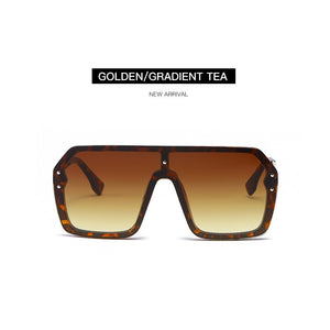 2023 Occhiali da sole Uomo Donna Grandi rettangoli Flat Top One Piece Nero Grigio F Stampato Occhiali da sole Oculos De Sol Feminino 