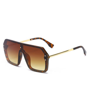 2023 Occhiali da sole Uomo Donna Grandi rettangoli Flat Top One Piece Nero Grigio F Stampato Occhiali da sole Oculos De Sol Feminino 