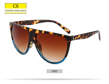 Load image into Gallery viewer, 2023 Sunglasses Women Vintage Retro Flat Top Oversized Sun Glasses Square Pilot  Designer Large Black Shades