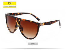 Load image into Gallery viewer, 2023 Sunglasses Women Vintage Retro Flat Top Oversized Sun Glasses Square Pilot  Designer Large Black Shades