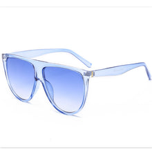 Load image into Gallery viewer, 2023 Sunglasses Women Vintage Retro Flat Top Oversized Sun Glasses Square Pilot  Designer Large Black Shades