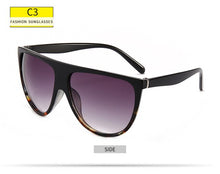 Load image into Gallery viewer, 2023 Sunglasses Women Vintage Retro Flat Top Oversized Sun Glasses Square Pilot  Designer Large Black Shades