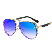 Load image into Gallery viewer, 2023  Hollow Pattern Oval Sunglasses Men Women  Trend Brand Designer Metal Alloy Frame Gradients Lens conspicuous Pilot