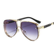 Load image into Gallery viewer, 2023  Hollow Pattern Oval Sunglasses Men Women  Trend Brand Designer Metal Alloy Frame Gradients Lens conspicuous Pilot