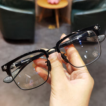 Load image into Gallery viewer, 2023 JIANDAN Krow Heart Glasses Men and Women Personality Retro Big Face Frame Flat Can Be Equipped With Myopia Prescription