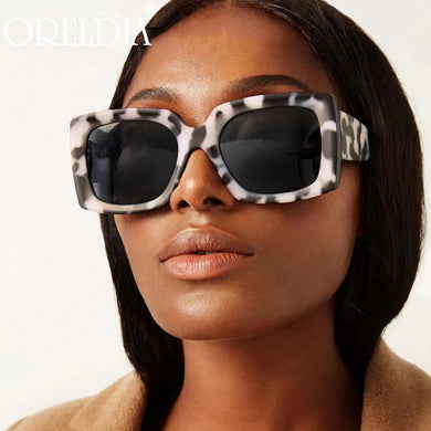 2023  Brand Gray Leopard Square Sunglasses For Women Vintage Gradient Uv400 Sun Glasses Lady Retro Chic Eyewears Blue