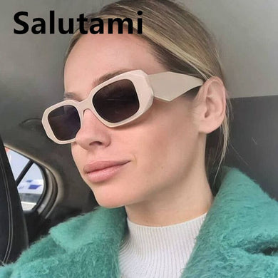 2023  Brand Small Square Sunglasses For Women Vintage Wide Leg Gradient Beige Brown Sun Glasses Female Elegant Shades