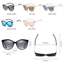 Load image into Gallery viewer, 2023  HD Polarized Women Sunglasses Round Ladies Vintage Brand Design Cat Eye Woman Female Sun Glasses Oculos